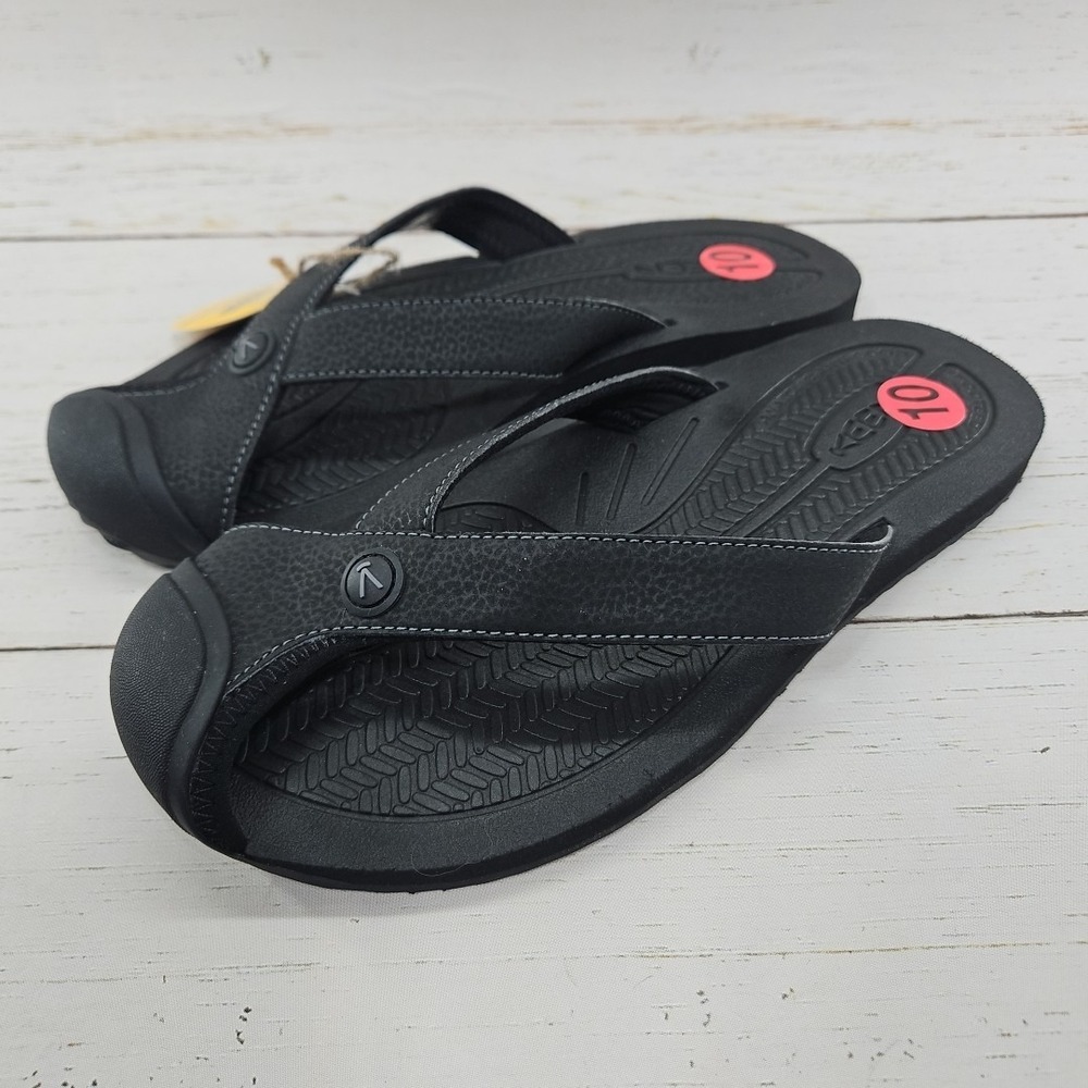 Keen Barbados TG Womens 10 Black Flip‎ Flop Sandals Outdoor Closed Toe 1029159